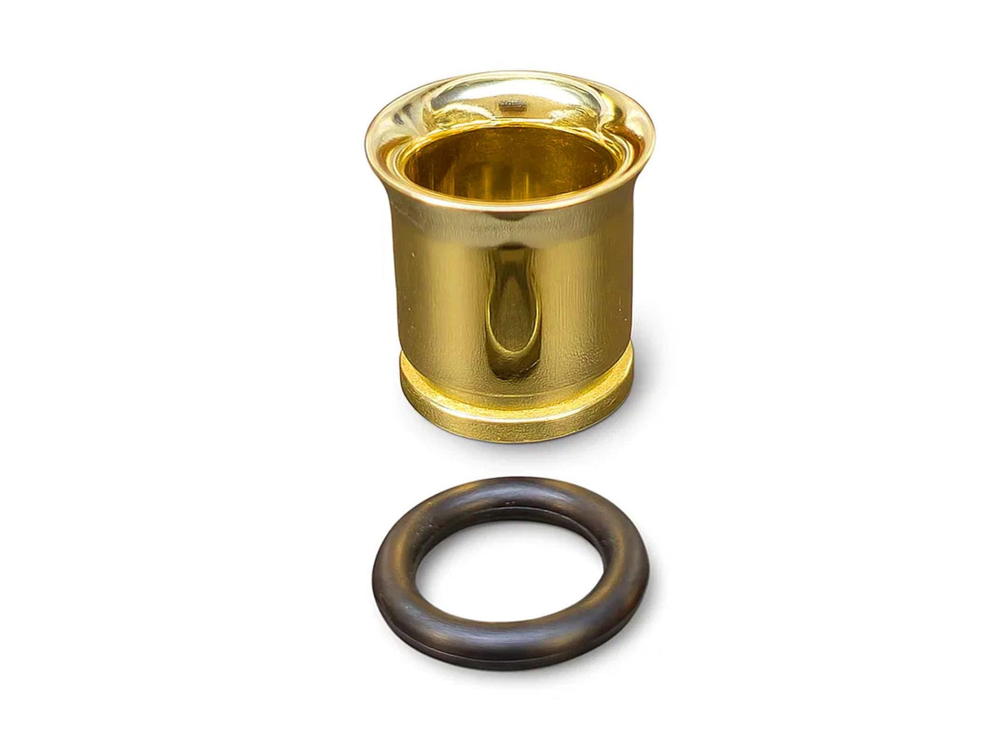 14K Gold Single Flare Ear Plugs: Grooved Lobe Gauges with O-Ring
