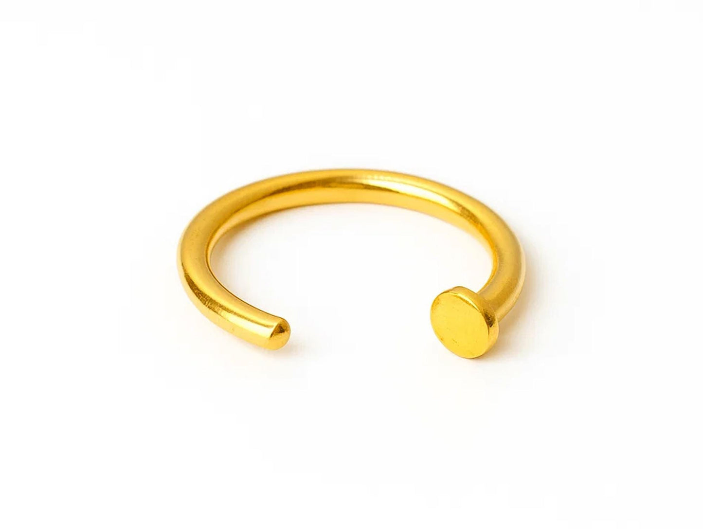 14k gold C-type nose ring, nose hoop piercing body jewellery - 20g 18g 16g 14g