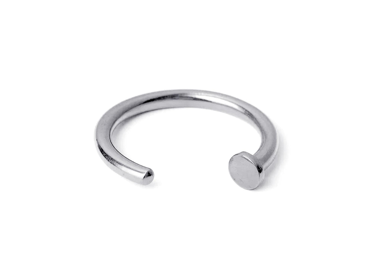 14k White Gold Nose Ring Hoop: 20g-14g Body Jewelry
