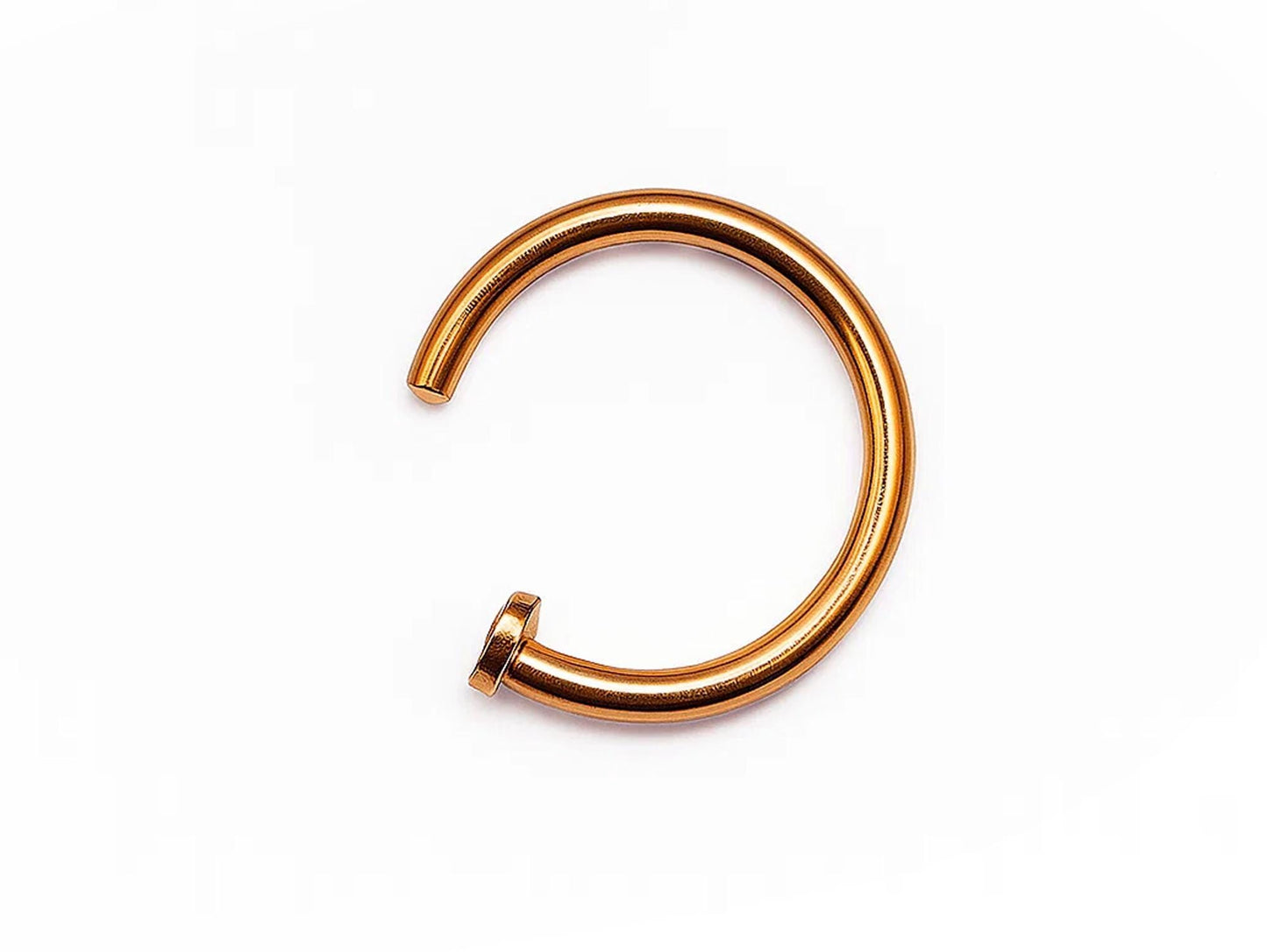 14k Rose Gold Nose Ring Hoop: 20g-14g Body Jewelry