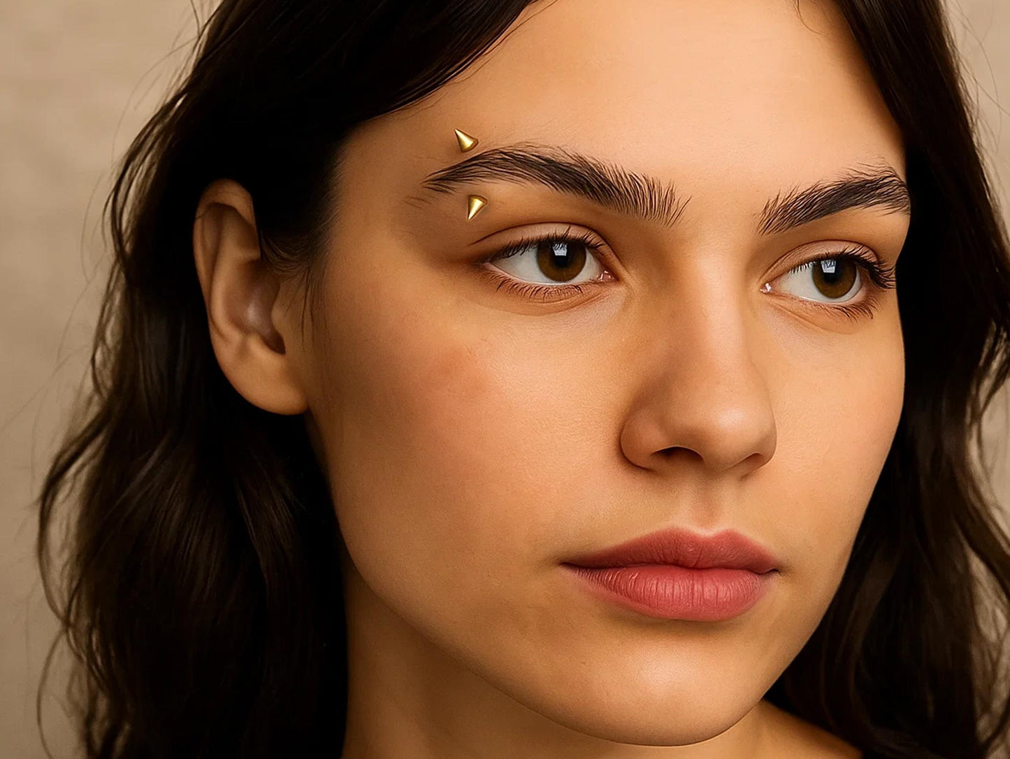 14k gold Spike Curved Barbell Internally Threaded - 14g, 16g Body Jewellery