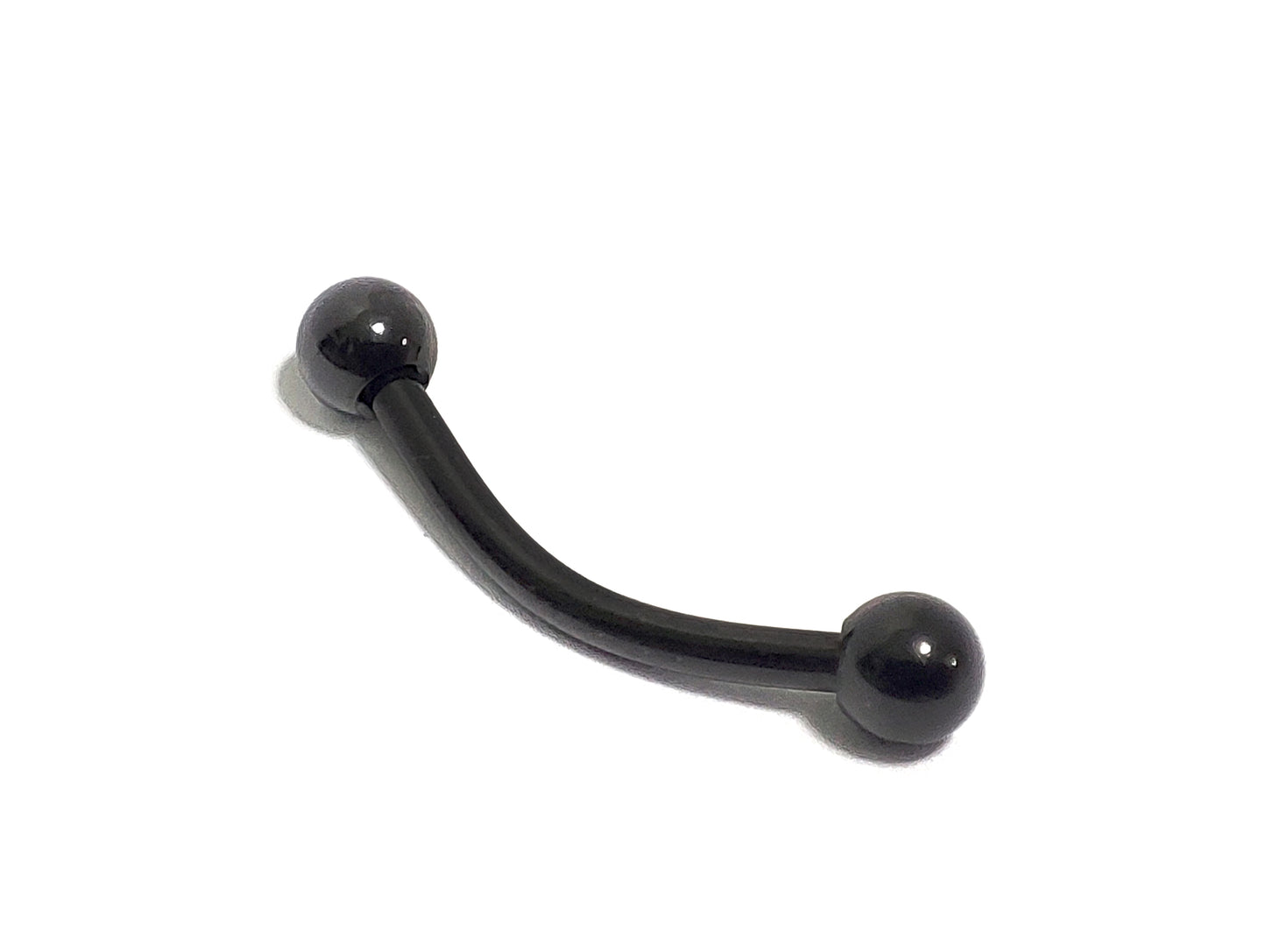 Black Vertical Labret Curved Barbell, Eyebrow Stud with Custom Ball Colors - Body Jewellery 18g 16g 14g