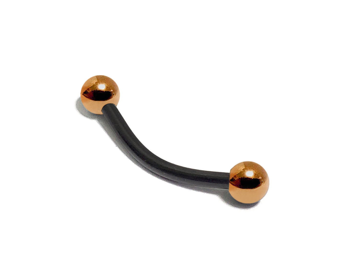 Black Vertical Labret Curved Barbell, Eyebrow Stud with Custom Ball Colors - Body Jewellery 18g 16g 14g