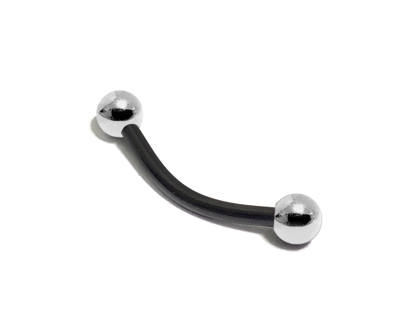 Black Vertical Labret Curved Barbell, Eyebrow Stud with Custom Ball Colors - Body Jewellery 18g 16g 14g