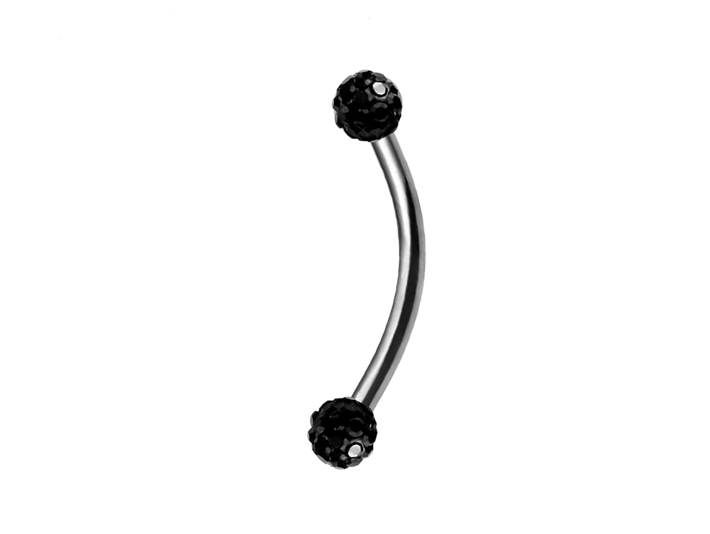 Vertical Labret Curved Barbell Piercing, Disco Ball Crystal Eyebrow Jewellery for Ear Tragus, Helix Earring Stud ,Daith