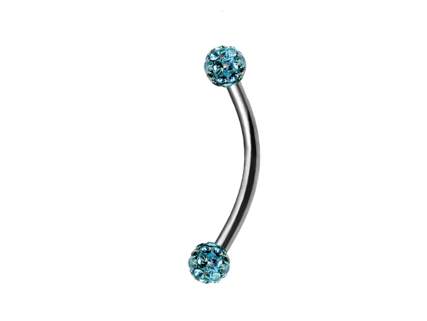 Vertical Labret Curved Barbell Piercing, Disco Ball Crystal Eyebrow Jewellery for Ear Tragus, Helix Earring Stud ,Daith