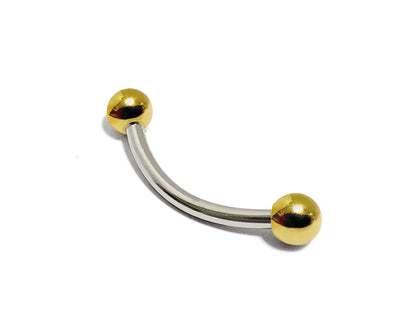 Eyebrow Piercing Jewelry Curved Barbell with Custom Ball Colors - Body Jewellery 18g 16g 14g