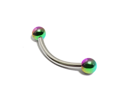 Eyebrow Piercing Jewelry Curved Barbell with Custom Ball Colors - Body Jewellery 18g 16g 14g