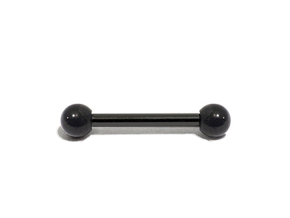 Black Barbell Nipple Piercing, Tongue Jewelry, Cartilage Earrings with Custom Ball Colors - Body Jewellery 18g 16g 14g