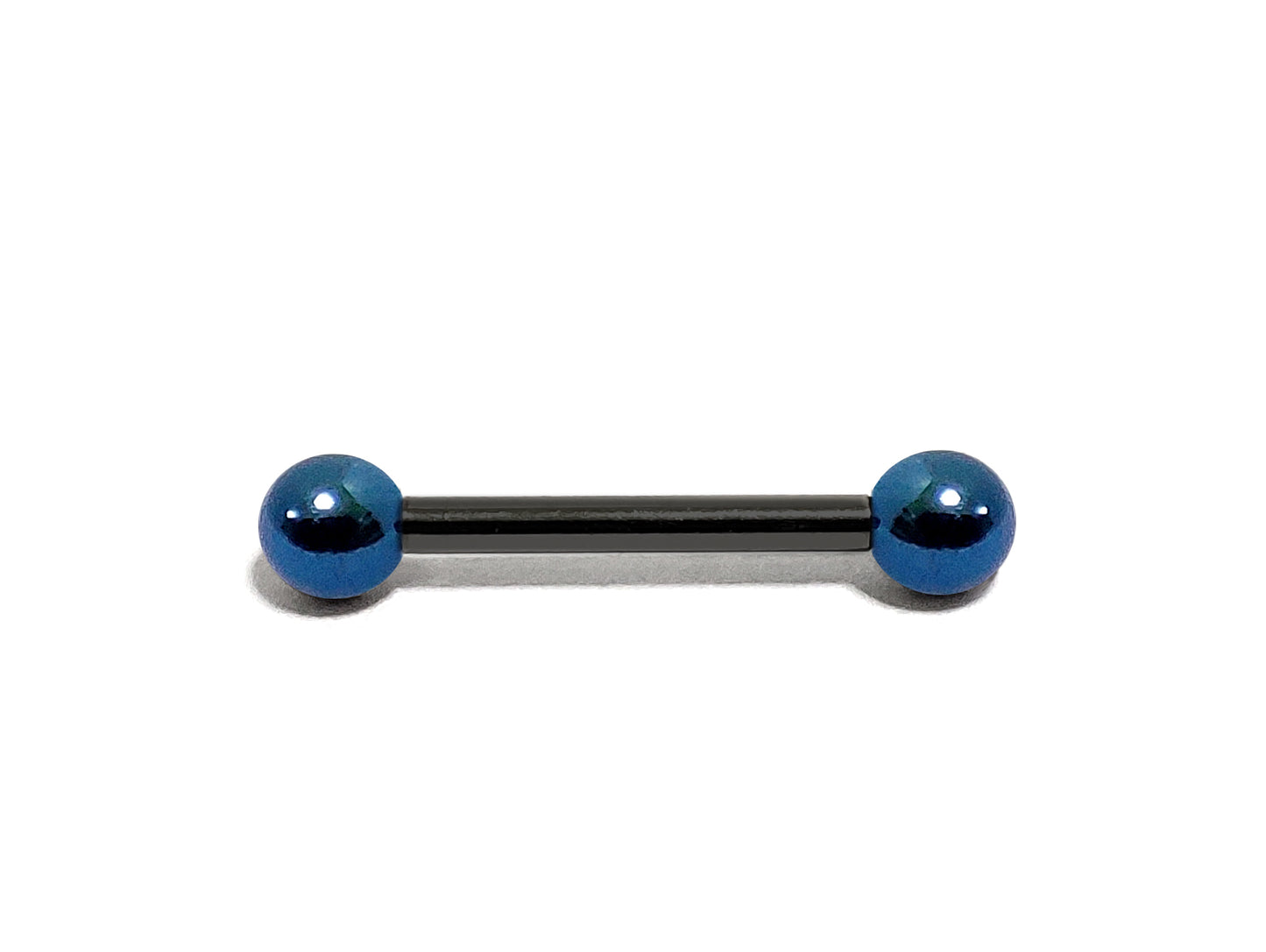 Black Barbell Nipple Piercing, Tongue Jewelry, Cartilage Earrings with Custom Ball Colors - Body Jewellery 18g 16g 14g