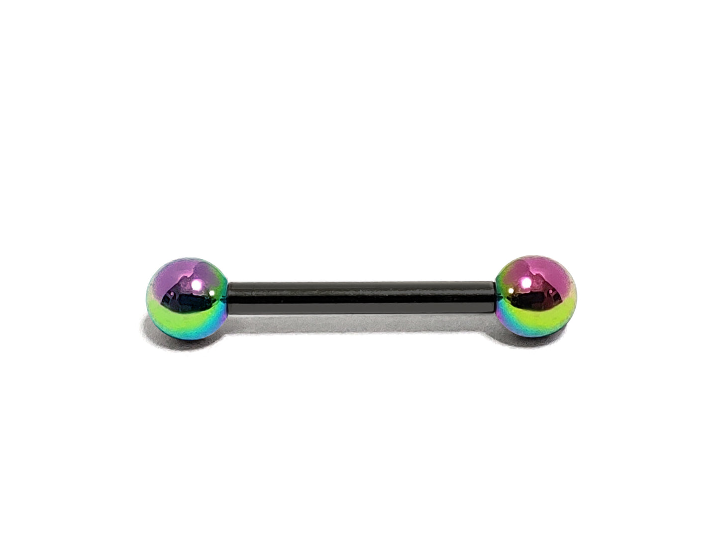 Black Barbell Nipple Piercing, Tongue Jewelry, Cartilage Earrings with Custom Ball Colors - Body Jewellery 18g 16g 14g