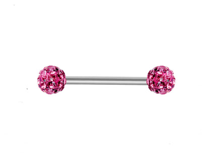 Nipple Bar Piercing Jewelry with Disco Ball CZ Crystal - Body Jewellery for Tongue Daith, Tragus, Helix, Earring