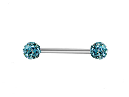 Nipple Bar Piercing Jewelry with Disco Ball CZ Crystal - Body Jewellery for Tongue Daith, Tragus, Helix, Earring