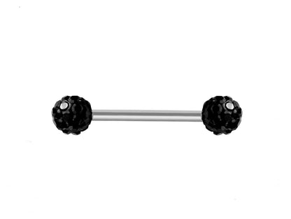 Nipple Bar Piercing Jewelry with Disco Ball CZ Crystal - Body Jewellery for Tongue Daith, Tragus, Helix, Earring