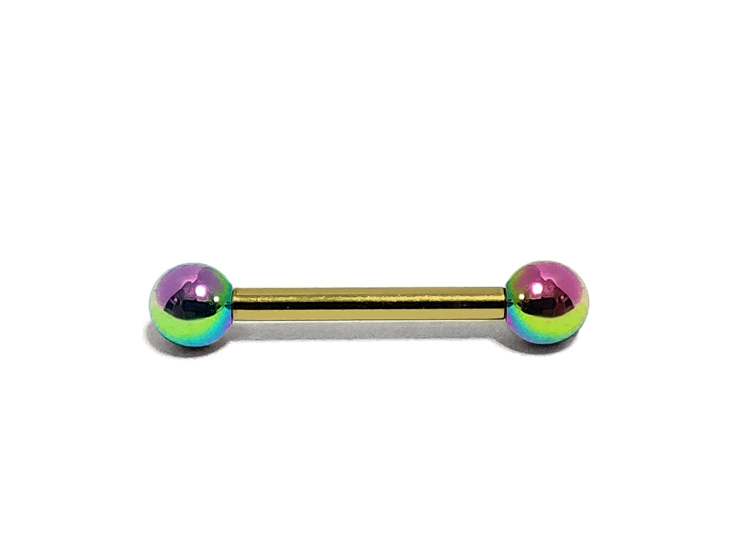 Gold Tongue Barbell Piercing, Nipple Jewelry, Cartilage Earrings with Custom Ball Colors - Body Jewellery 18g 16g 14g