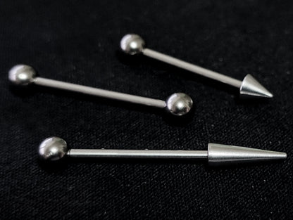 Spike Industrial Barbell Earrings, Helix Bar, Cartilage Piercing Jewelry