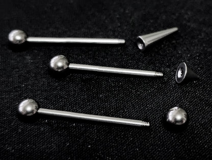 Spike Industrial Barbell Earrings, Helix Bar, Cartilage Piercing Jewelry