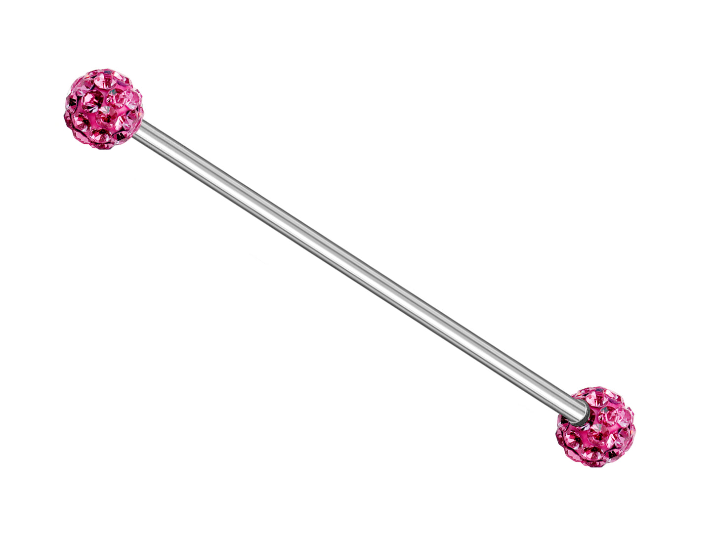 Industrial Barbell Piercing, Helix Bar, Cartilage Jewelry with Disco Ball Crystals