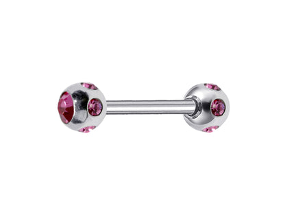 Nipple Bar Piercing Jewelry with Multiple Gem Ball CZ Crystal - Body Jewellery for Tongue Daith, Tragus, Helix, Earring