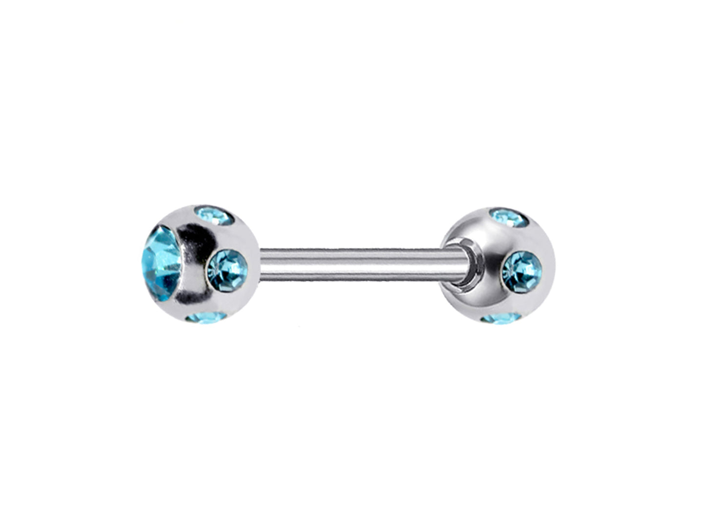 Nipple Bar Piercing Jewelry with Multiple Gem Ball CZ Crystal - Body Jewellery for Tongue Daith, Tragus, Helix, Earring