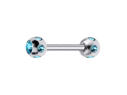 Nipple Bar Piercing Jewelry with Multiple Gem Ball CZ Crystal - Body Jewellery for Tongue Daith, Tragus, Helix, Earring