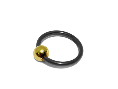 Black Ball Closure Ring BCR Nose and Lip Piercing with Custom Ball Color - Body Jewellery 18g 16g 14g