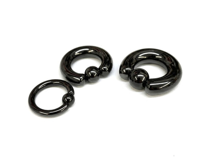 Titanium Black Captive Bead Ring: Body Piercing Jewelry - Septum, Lip, Ear