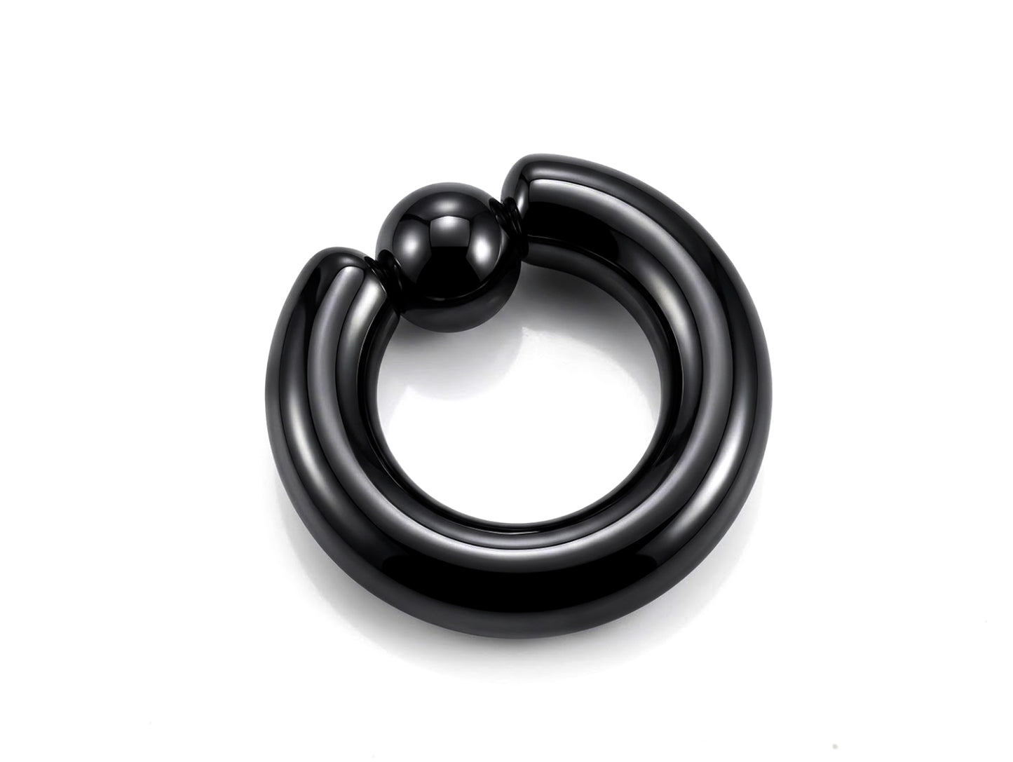 Titanium Black Captive Bead Ring: Body Piercing Jewelry - Septum, Lip, Ear