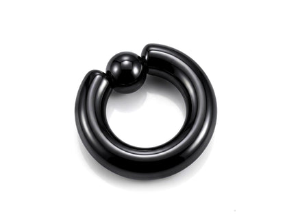 Titanium Black Captive Bead Ring: Body Piercing Jewelry - Septum, Lip, Ear