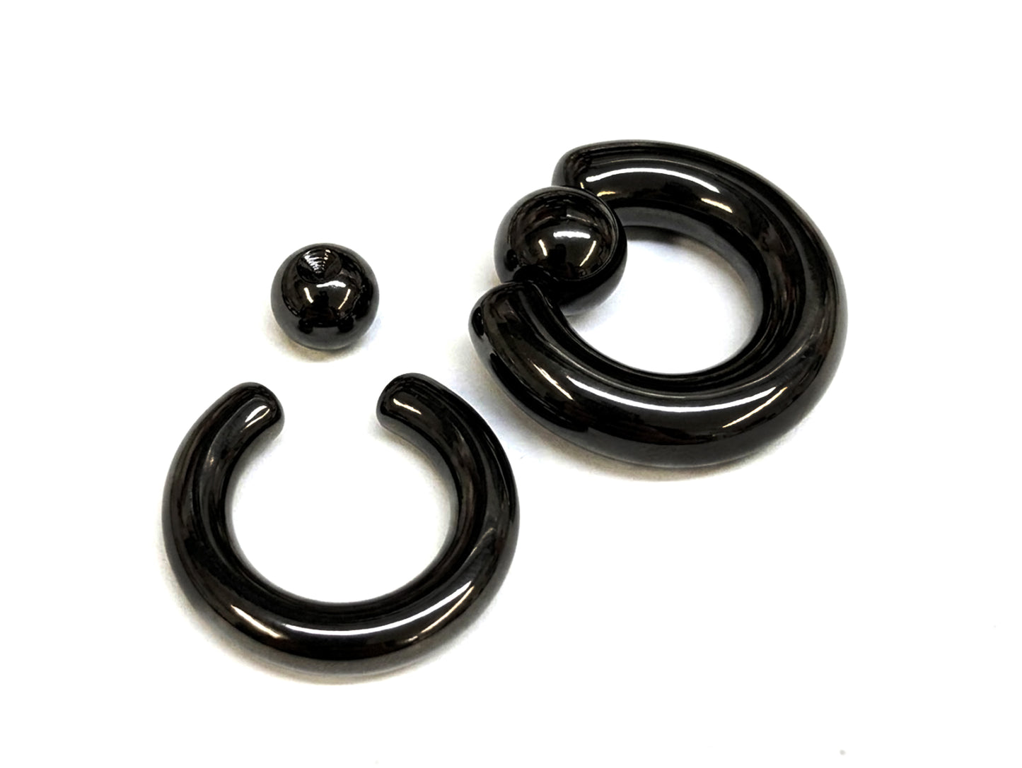 Titanium Black Captive Bead Ring: Body Piercing Jewelry - Septum, Lip, Ear