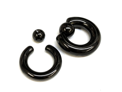 Titanium Black Captive Bead Ring: Body Piercing Jewelry - Septum, Lip, Ear