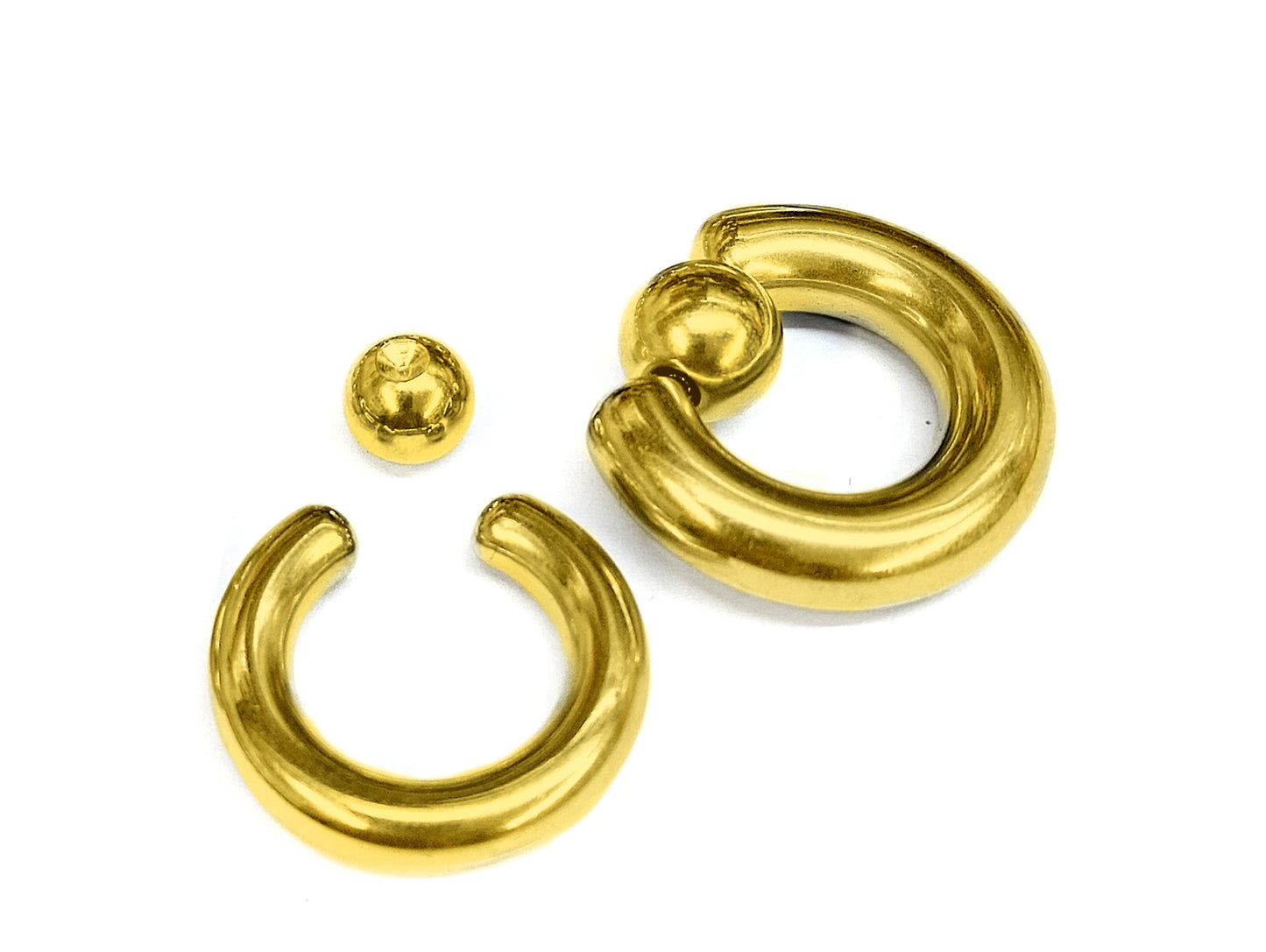 Titanium Gold Captive Bead Ring: Body Piercing Jewelry - Septum, Lip, Ear