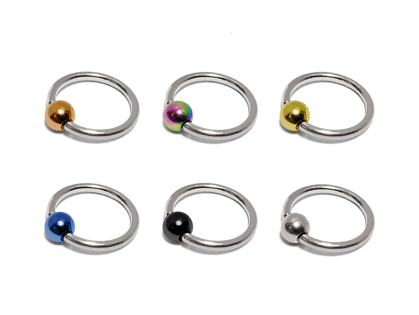 Captive Bead Ring Septum Piercing with Custom Ball Color - Body Jewellery 18g 16g 14g