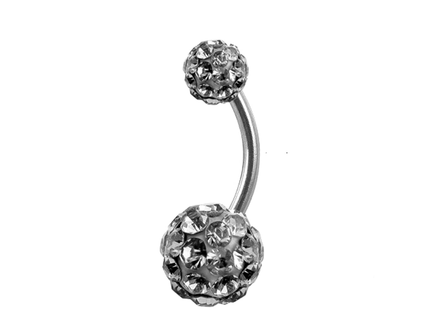 Belly Button Piercing 14G Navel Jewellery with Iced Disco Ball Crystals Bling Bling