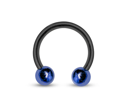 Black CBB Septum Ring Jewelry Circular Horseshoe Barbell Piercing with Custom Ball Colors