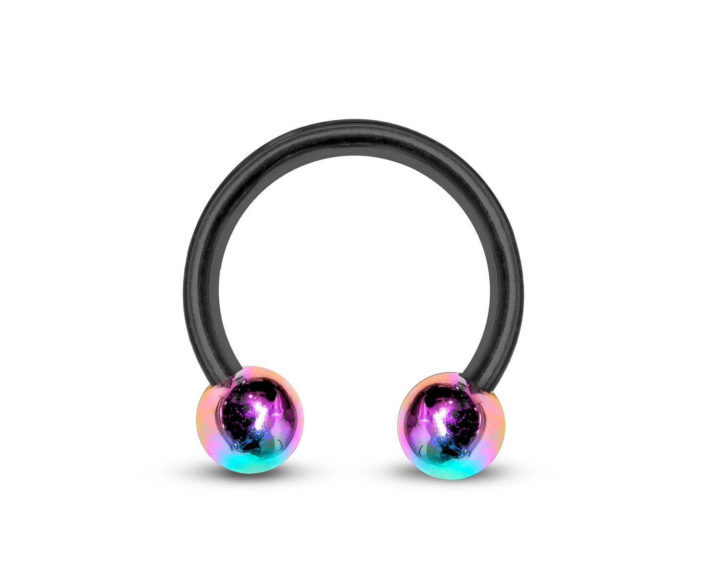 Black CBB Septum Ring Jewelry Circular Horseshoe Barbell Piercing with Custom Ball Colors