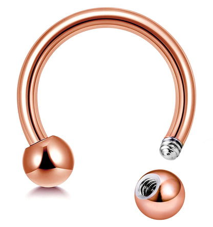 Titanium Rose Gold Septum Jewelry Horseshoe Ring Piercing 18g to 00g  Bull Piercing Also for Nipple, PA Ring, Lips