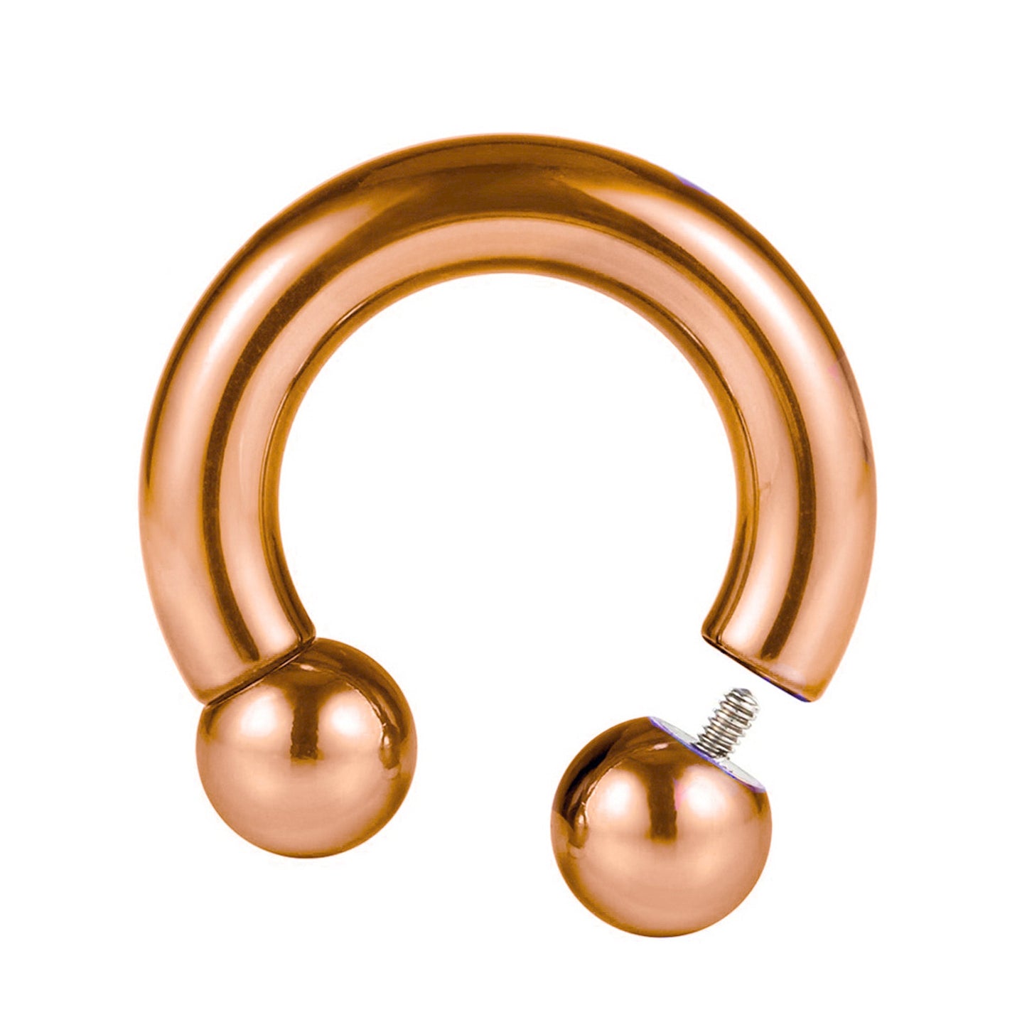 Titanium Rose Gold Septum Jewelry Horseshoe Ring Piercing 18g to 00g  Bull Piercing Also for Nipple, PA Ring, Lips