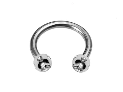 Septum Nose Ring Circular Horseshoe Barbell with Multiple Gem Crystal Ball - Body Piercing for  Tragus Helix Eyebrow ,Nipples