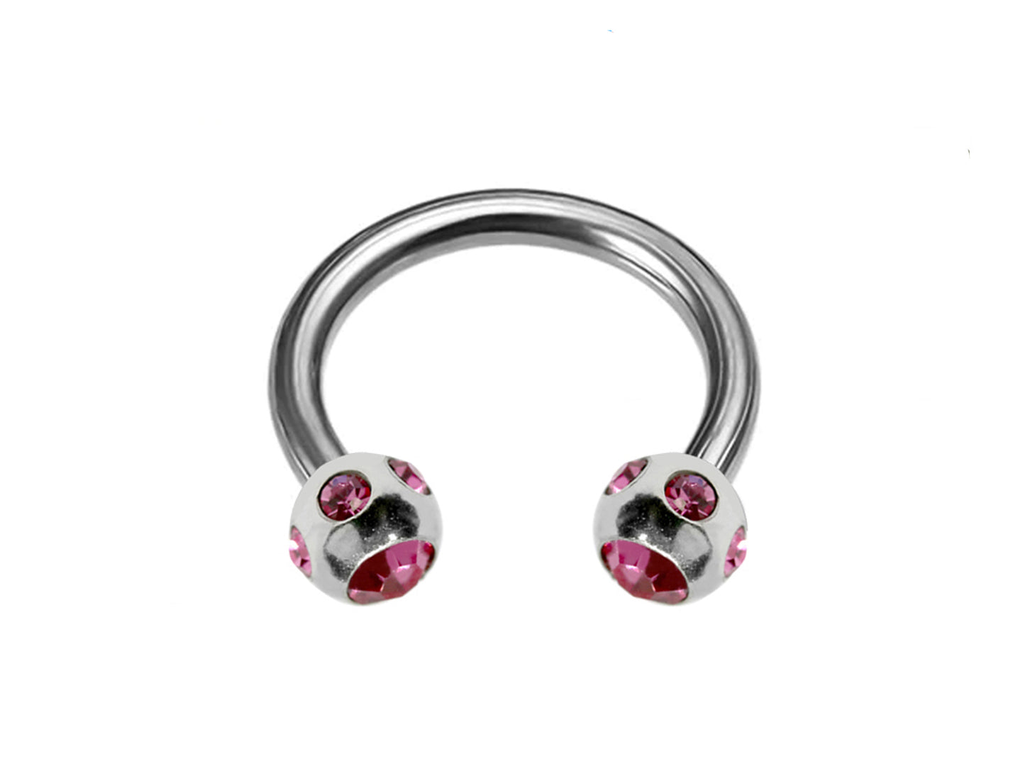 Septum Nose Ring Circular Horseshoe Barbell with Multiple Gem Crystal Ball - Body Piercing for  Tragus Helix Eyebrow ,Nipples