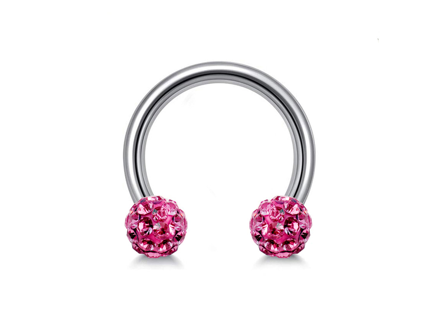 Septum Jewellery Circular Horseshoe Barbell with Disco Ball Crystal - Body Piercing for  Tragus Helix Eyebrow ,Nipples