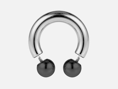 Septum Piercing Internally Threaded Horseshoe PA Rings with Custom Ball Circular Barbell