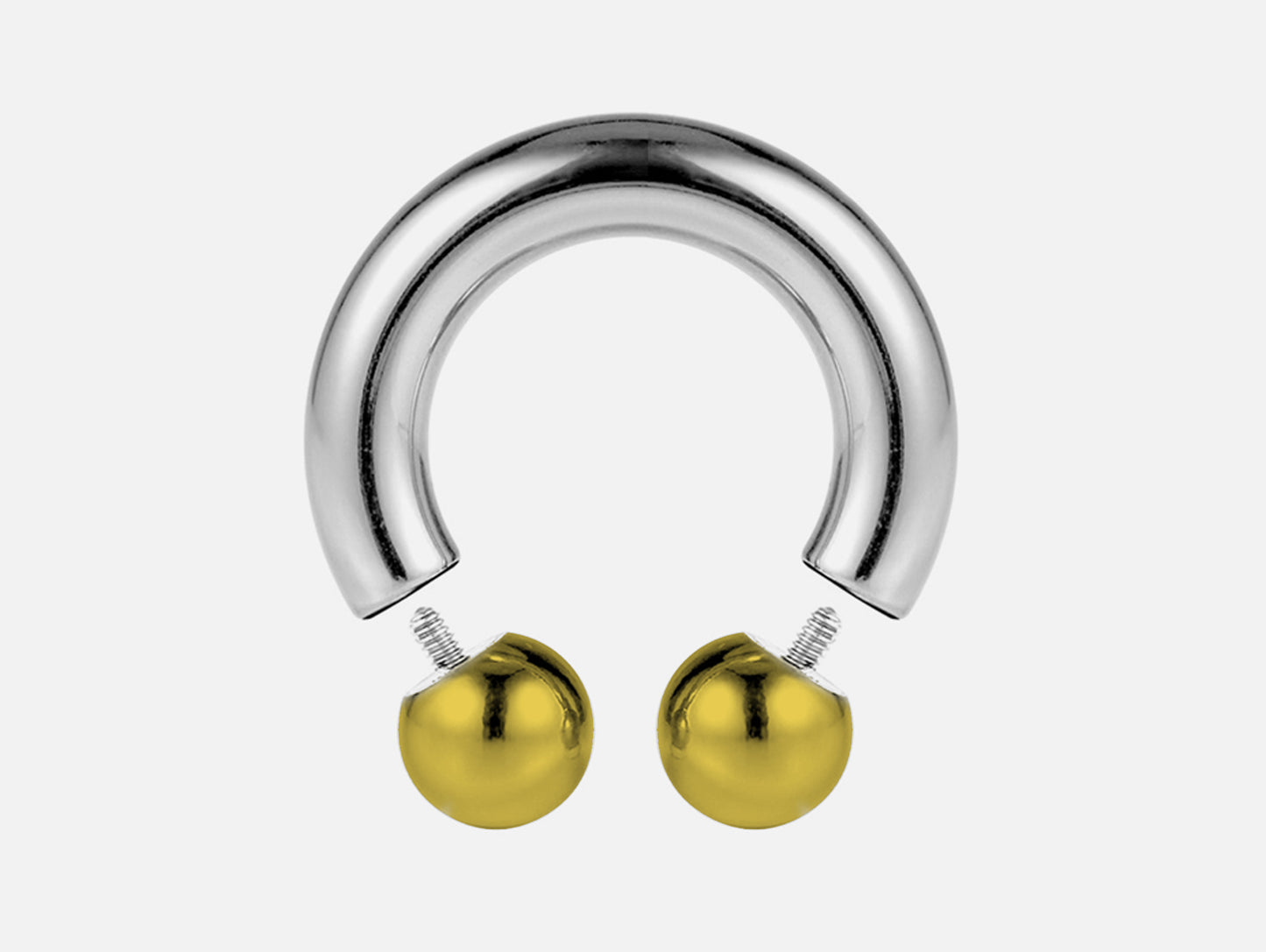 Septum Piercing Internally Threaded Horseshoe PA Rings with Custom Ball Circular Barbell