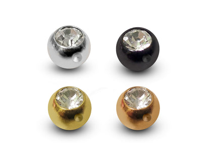 CZ Crystal Dimple Balls (2pcs): Titanium BCR Replacement Part