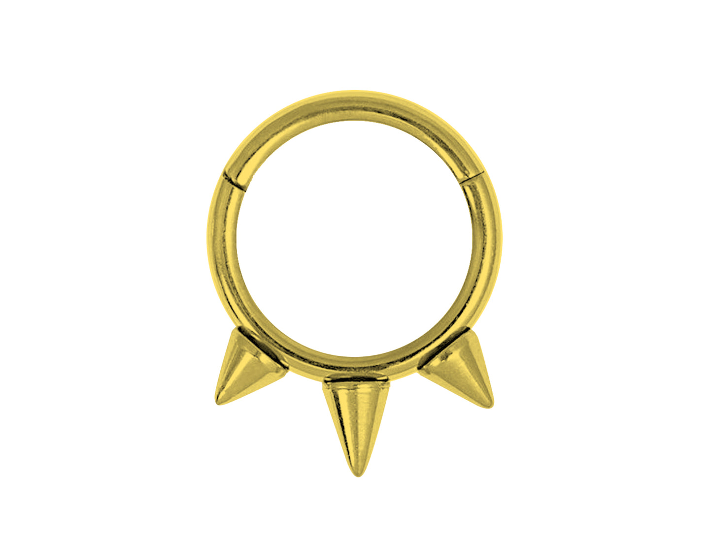 Titanium 16G Spike Septum Ring, Nose Piercing, Clicker Ring with 3 Different Styles - Size 10mm Clicker hoops