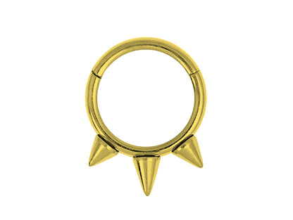 Titanium 16G Spike Septum Ring, Nose Piercing, Clicker Ring with 3 Different Styles - Size 10mm Clicker hoops