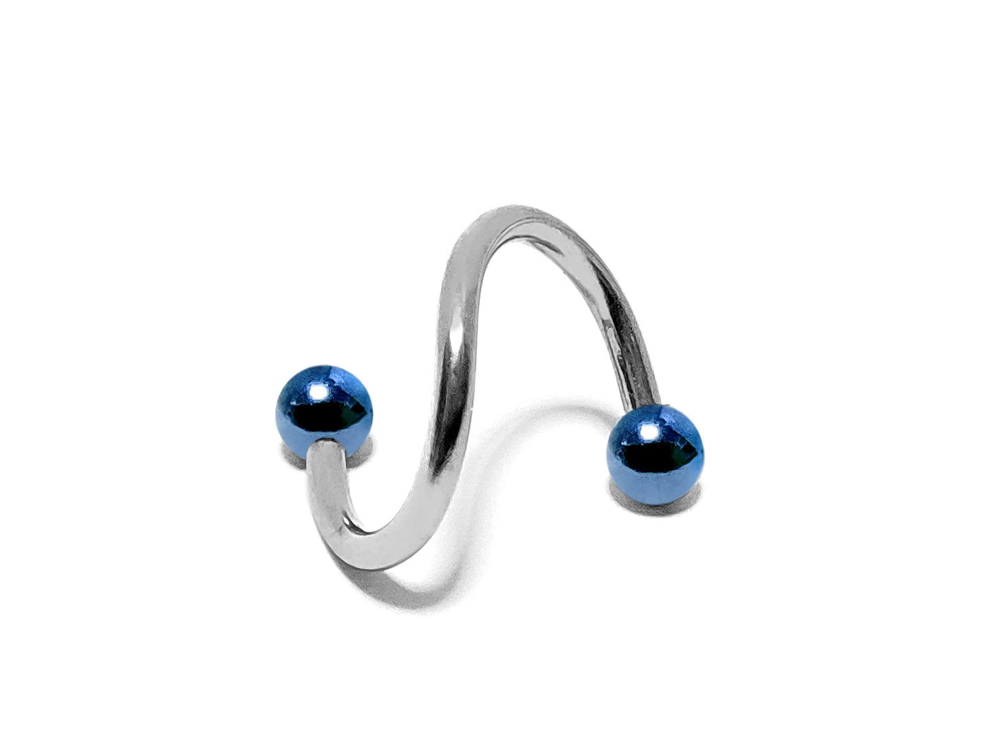 Twisted Barbell Helix Ring Cartilage, Lip Jewelry with Custom Ball Colors - Body Jewellery 16g 14g