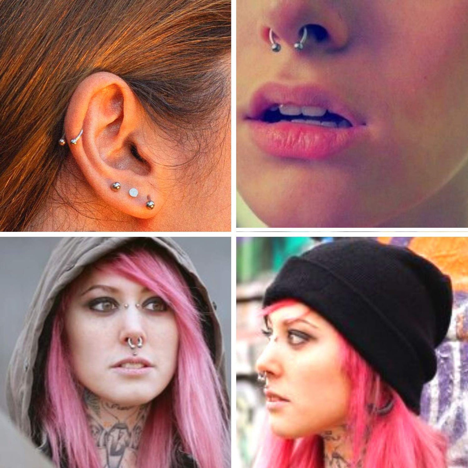 Lip Piercing, Nose Septum, Black Horseshoe Jewelry - CBB PA Ring, Piercing Jewelry for Tragus, Rook, Nipple, Snug, Helix, Daith, Cartilage