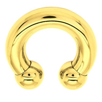 Gold Titanium Septum Ring, Horseshoe Barbell - Nose Ring Size 10g to 00g - Horseshoe Piercing for Tragus Helix Eyebrow, Nipple Ear