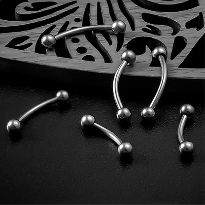 Eyebrow Piercing, Bent Barbell - 2 Pieces Internally Threaded Eyebrow ring - 16G - Piercing for Ear, Belly, Helix Earring Stud ,Daith, Lip